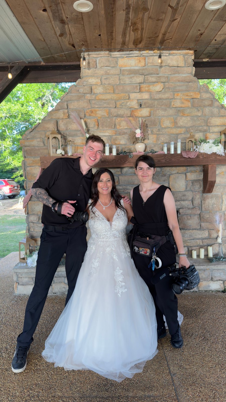 Ben with a bride and her videographer